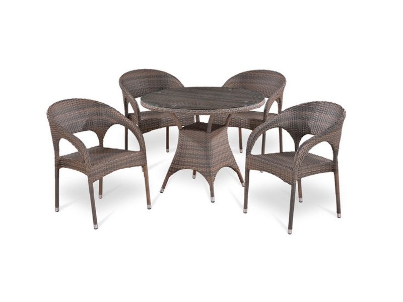 комплект плетеной мебели T220SG-У90SG-W1289-4pcs - светло-коричневый