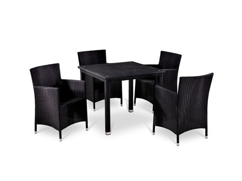 комплект плетеной мебели T246ST-Y189D-W5-4pcs - черный