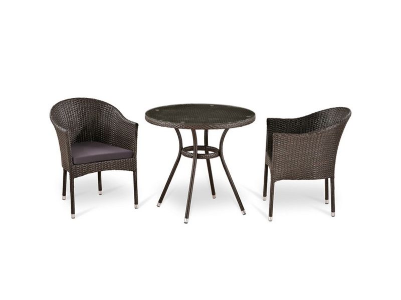 комплект плетеной мебели T283АNT-Y350-W51-2pcs - коричневый