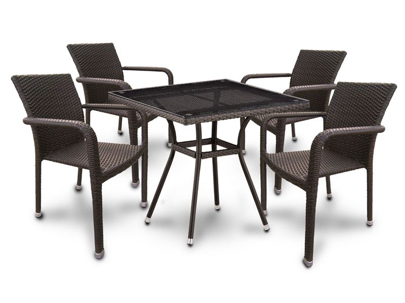 комплект плетеной мебели T283BNT-А2001В-W53/2390-4pcs - коричневый