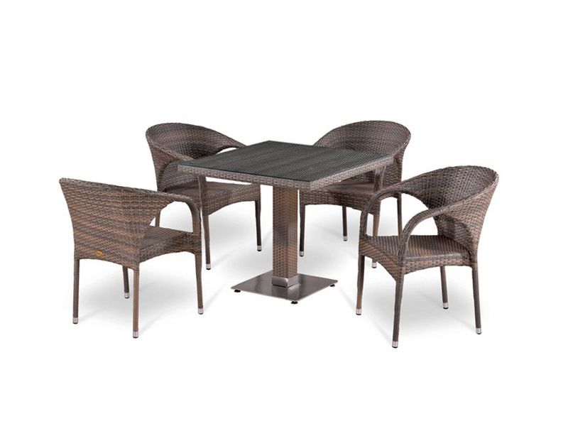 комплект плетеной мебели T503SG-У290VG-W1289-4pcs - светло-коричневый