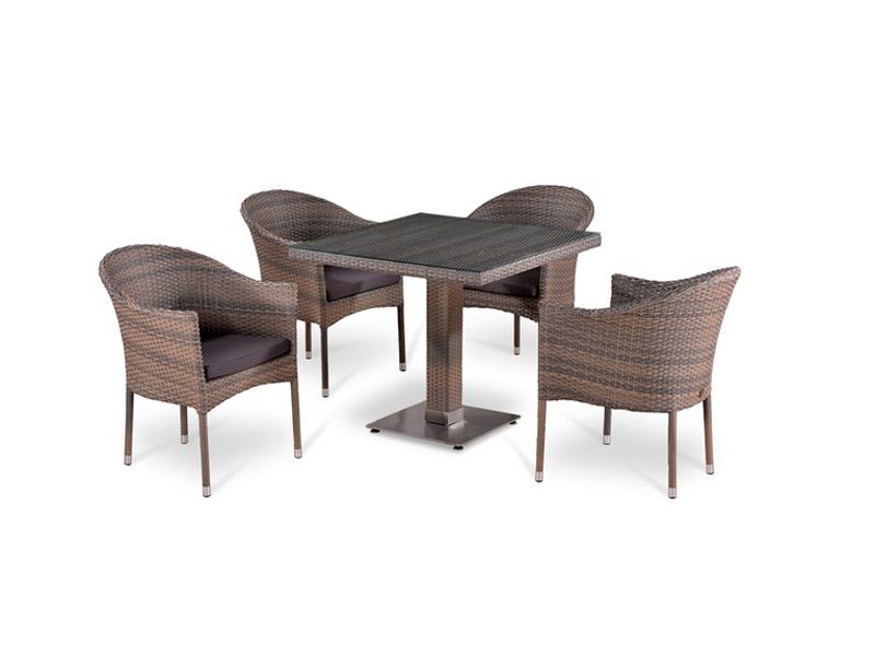 комплект плетеной мебели T503SG-У350G-W1289-4pcs - светло-коричневый