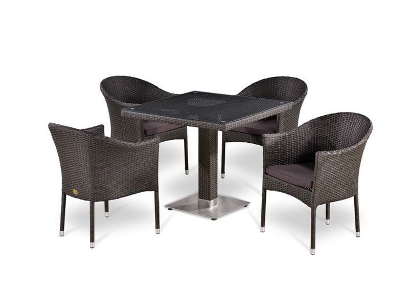 комплект плетеной мебели T506SWT-У350W-W2390-4pcs - коричневый