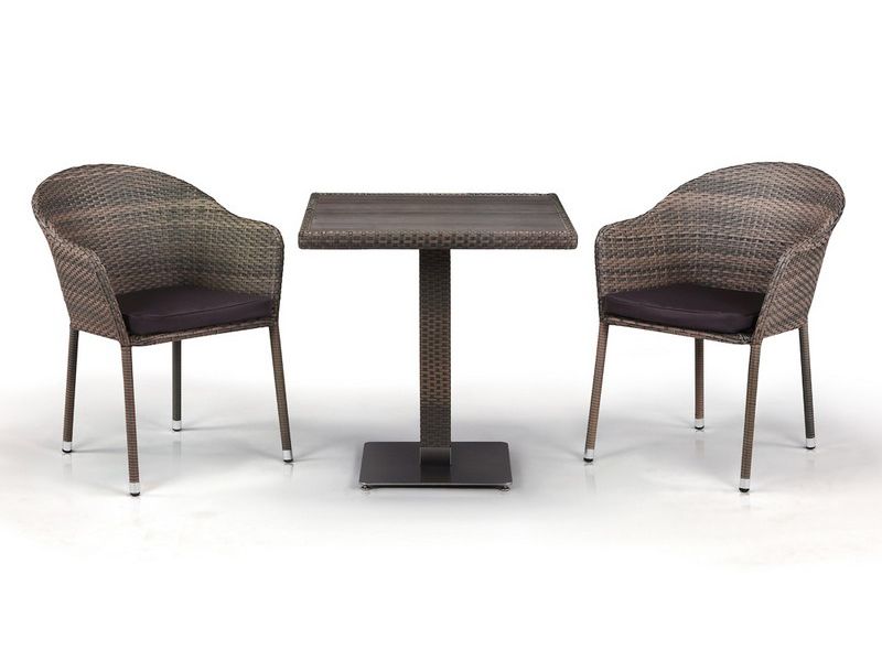 комплект плетеной мебели T601DG-Y375G-W1289-2pcs - светло-коричневый