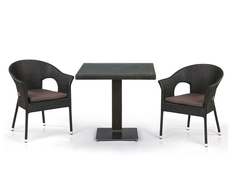 комплект плетеной мебели T605SWT-Y97B-W53-2pcs - коричневый