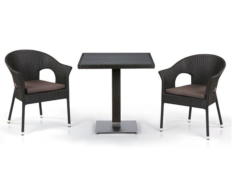 комплект плетеной мебели T607D-Y97В-W53-2pcs - коричневый