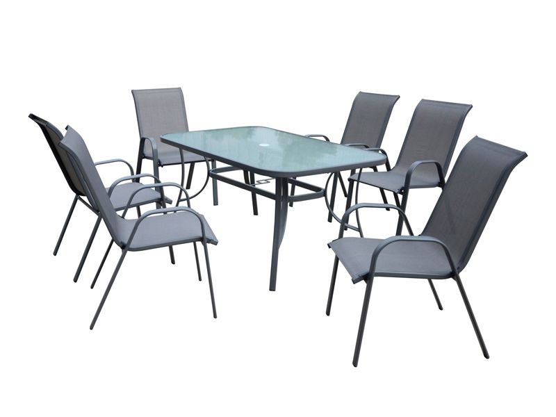 Комплект садовой мебели Kingston (стол и 6 кресел) цвет серый