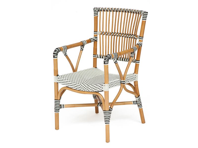 кресло из ротанга Bistro Decoration - цвет темный мед/черно-белый