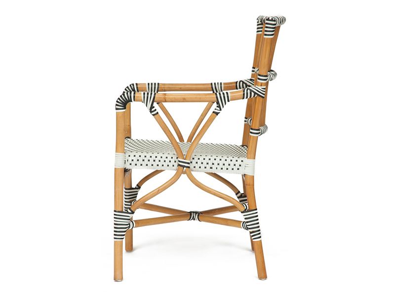 кресло из ротанга Bistro Decoration - цвет темный мед/черно-белый