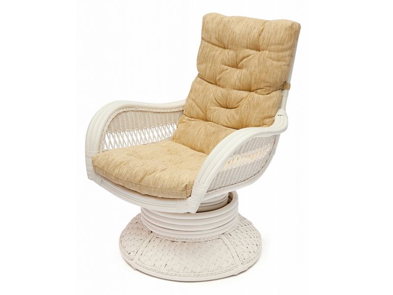 кресло-качалка из ротанга Андреа Релакс Медиум - цвет белый