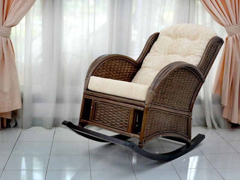 кресло-качалка из натурального ротанга 05/18 Wing-R - цвет браун