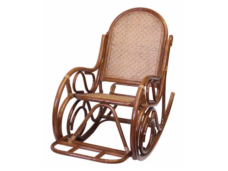 кресло-качалка из ротанга 05/10В - цвет коньяк