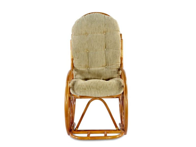 Кресло-качалка из ротанга 05/11 с подножкой цвет коньяк