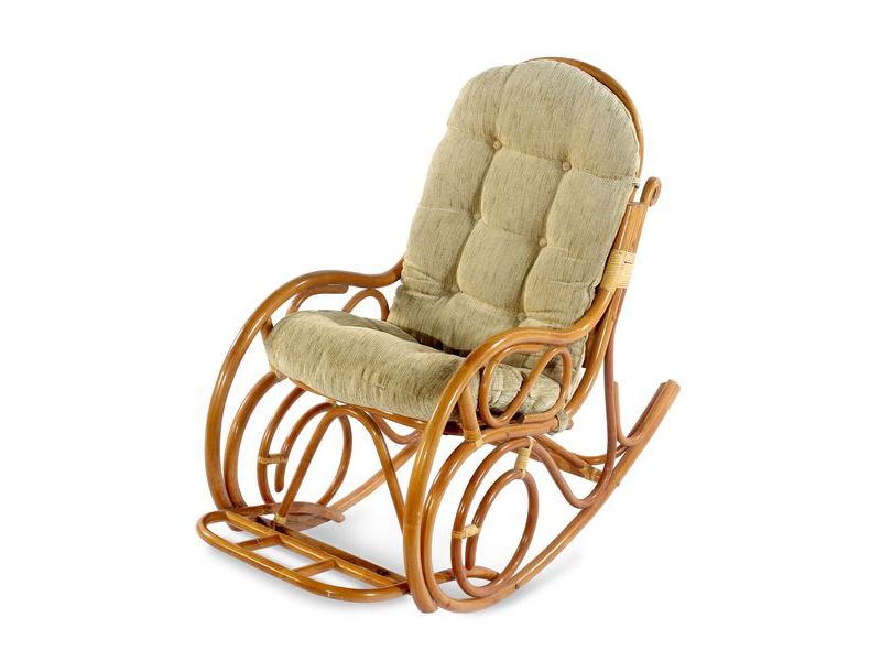 Кресло-качалка из ротанга 05/11 с подножкой цвет коньяк