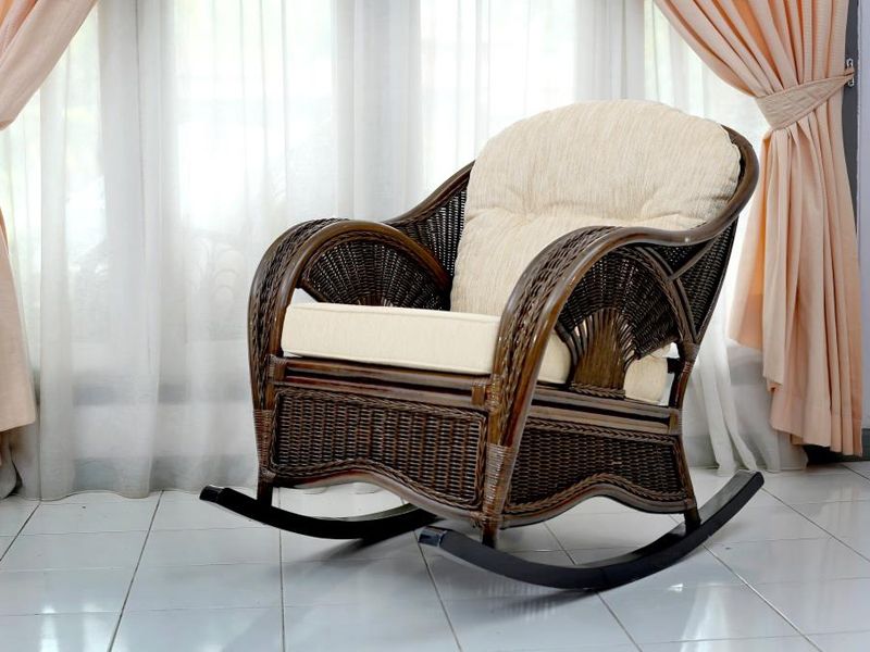 кресло-качалка из натурального ротанга 05/20 Tickle - цвет браун