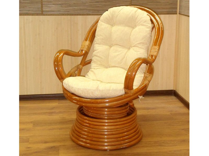 кресло-качалка из натурального ротанга 05/21В Ellena - цвет коньяк