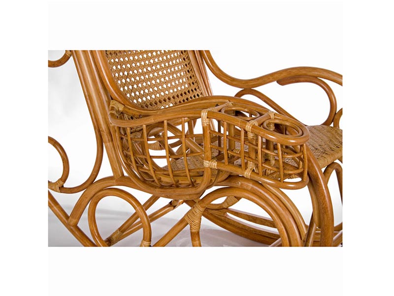 кресло-качалка Ново люкс с подножкой - цвет золотой мёд