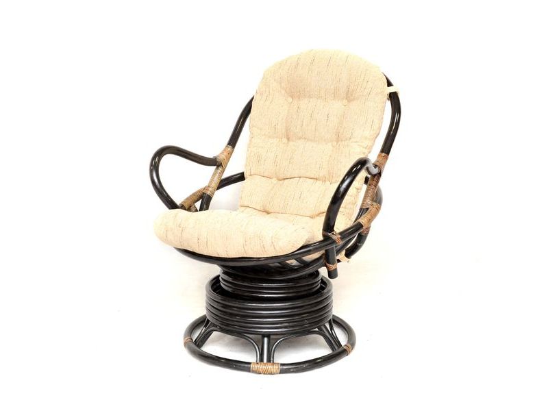 кресло-качалка из натурального ротанга 05/01В - цвет черный