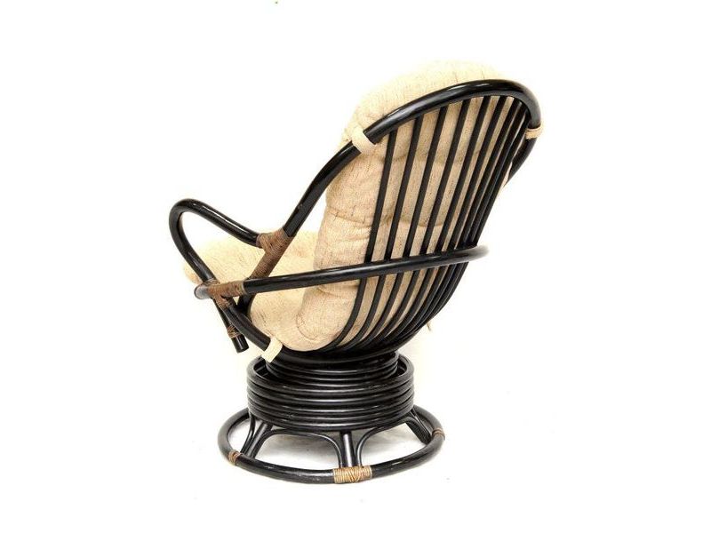 кресло-качалка из натурального ротанга 05/01B  - цвет черный