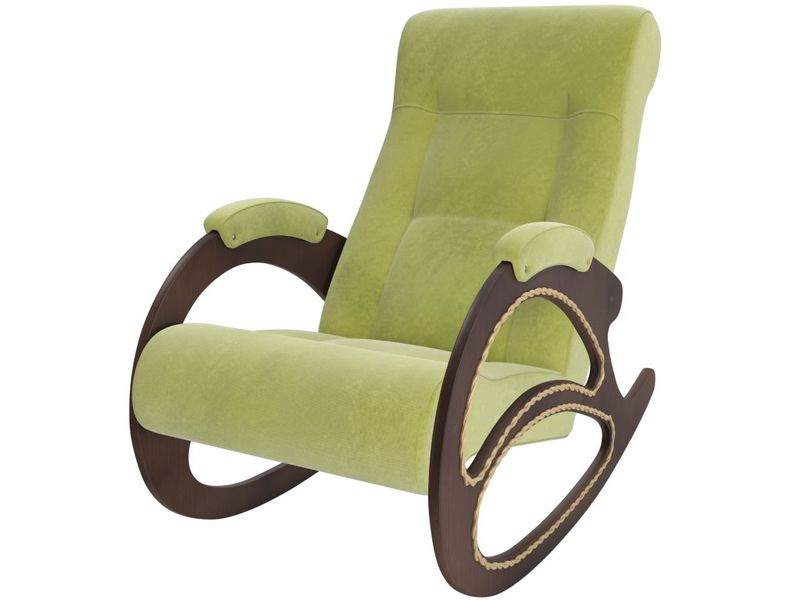 кресло-качалка модель 4 - цвет Verona Apple Green/основание орех