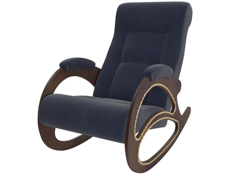 кресло-качалка модель 4 - цвет Verona Denim Blue/основание орех