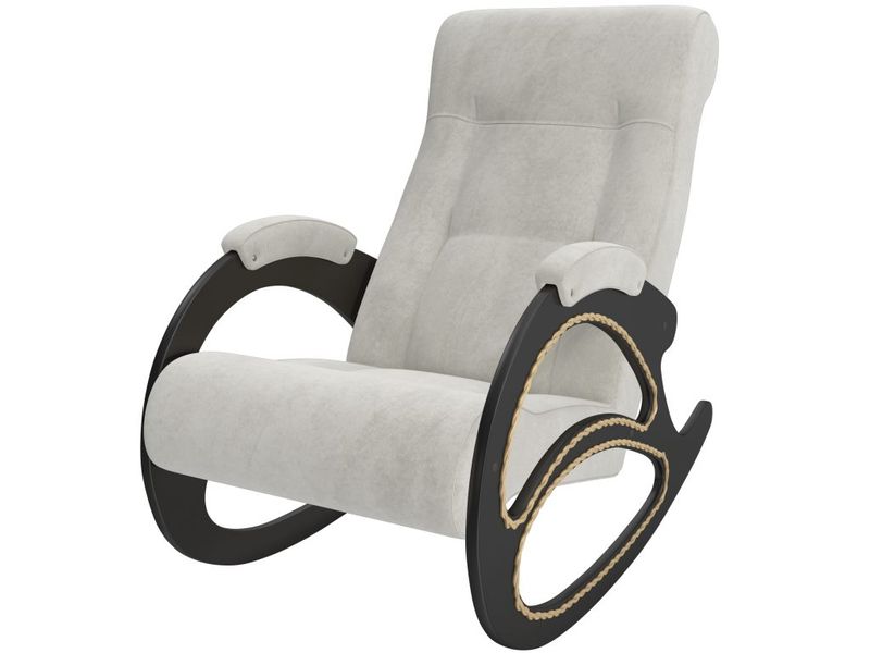 кресло-качалка модель 4 - цвет Verona Light Grey/основание венге