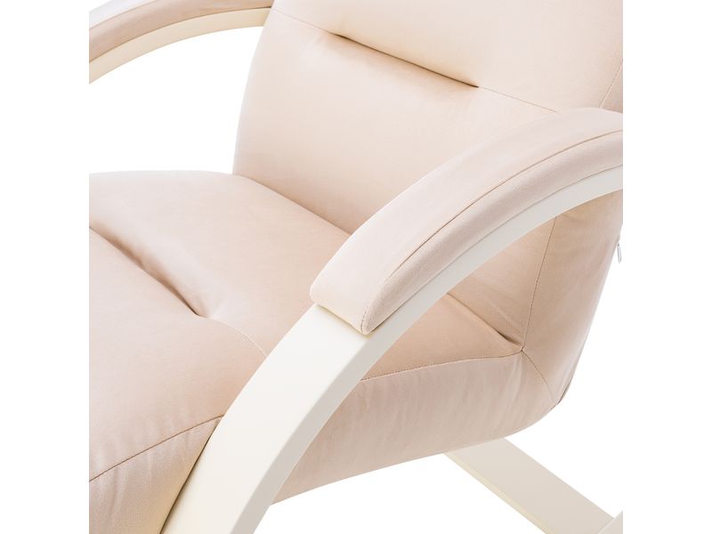 Кресло-качалка Leset Милано цвет слоновая кость велюр V18