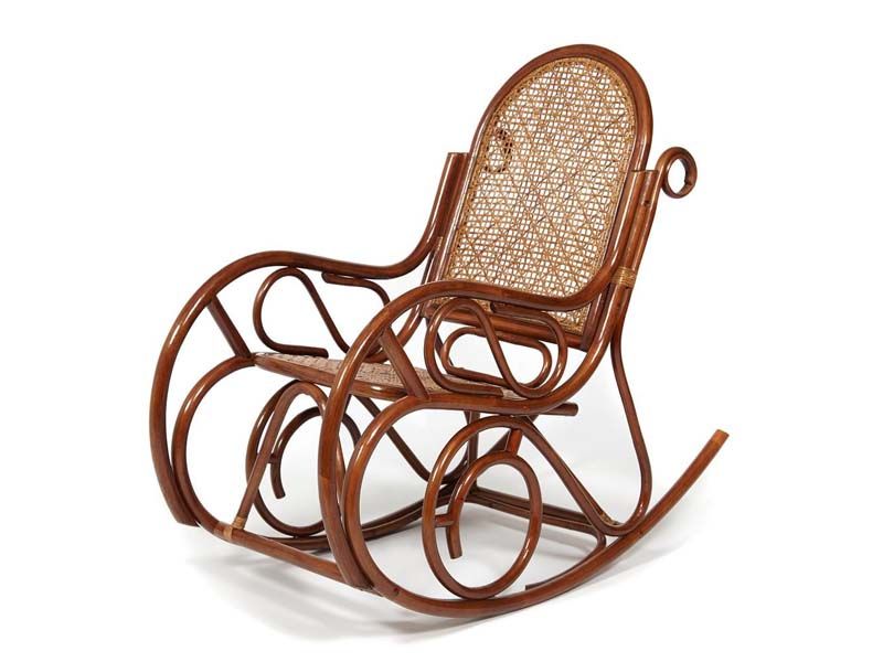 кресло-качалка из натурального ротанга Milano цвет орех