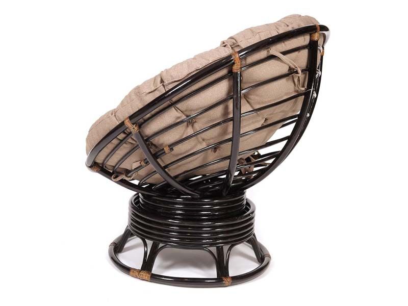 Кресло-качалка Папасан античный коричневый подушка экошерсть коричневая 1811-5