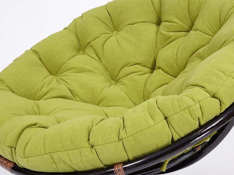 Кресло-качалка Папасан античный коричневый подушка флок олива 23