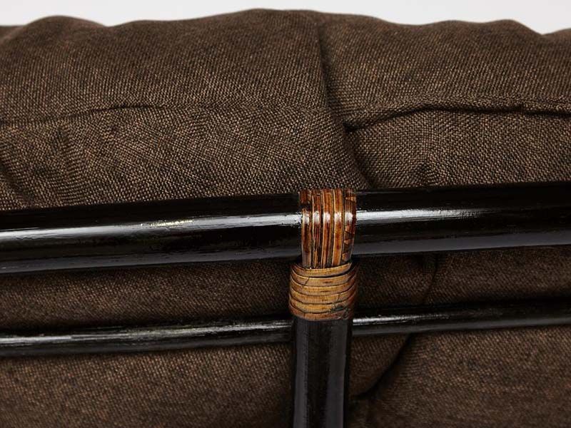 Кресло-качалка Папасан античный коричневый подушка коричневая ткань 3М7-147