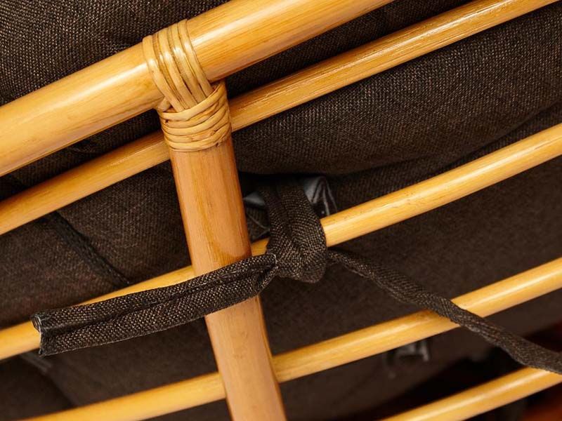 Кресло-качалка Папасан мёд подушка ткань коричневая 3М7-147