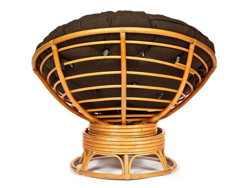 Кресло-качалка Папасан мёд подушка ткань коричневая 3М7-147