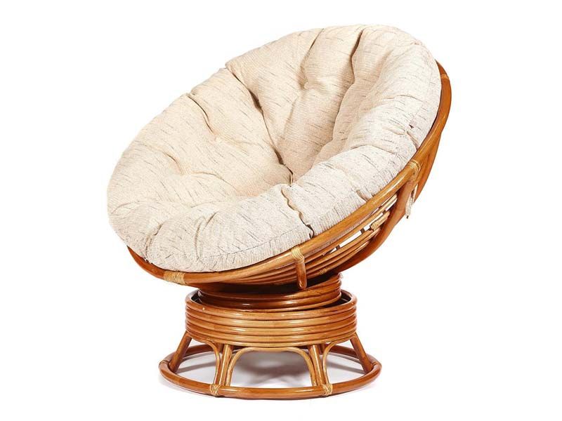 Кресло-качалка Папасан с подушкой цвет коньяк