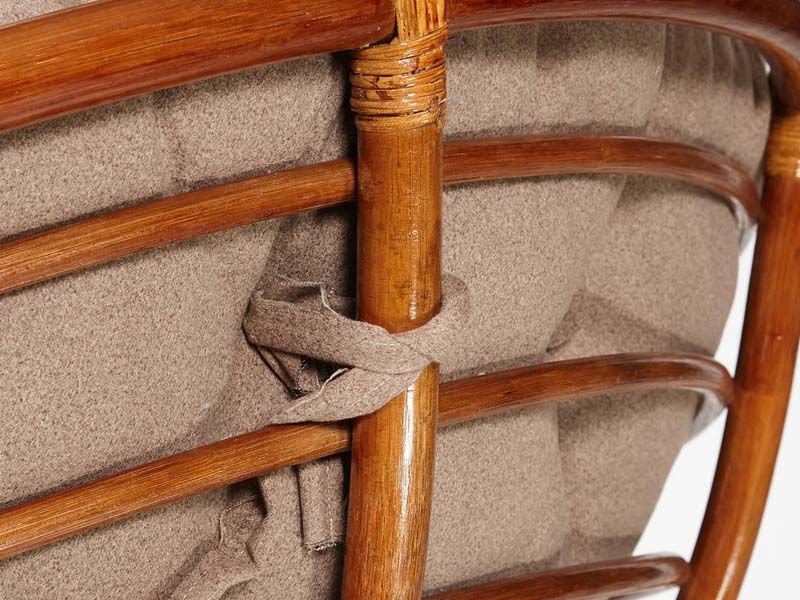 Кресло-качалка Папасан Pecan (орех) подушка ткань экошерсть коричневая 1811-5