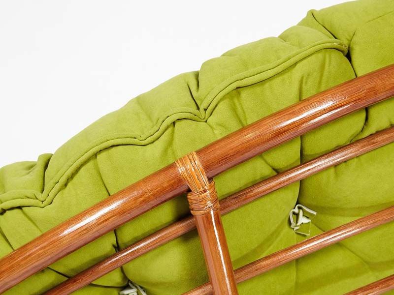 Кресло-качалка Папасан Pecan (орех) подушка ткань флок олива 23