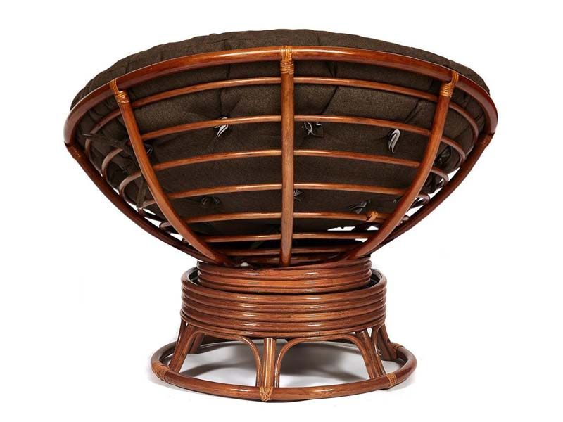 Кресло-качалка Папасан Pecan (орех) подушка ткань коричневая 3М7-147