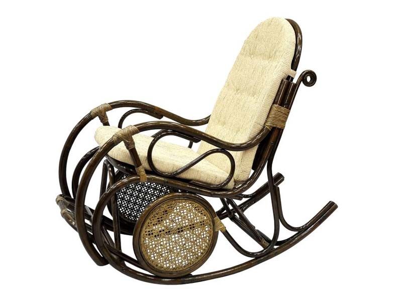 кресло-качалка из натурального ротанга разборная 05/10 - цвет браун