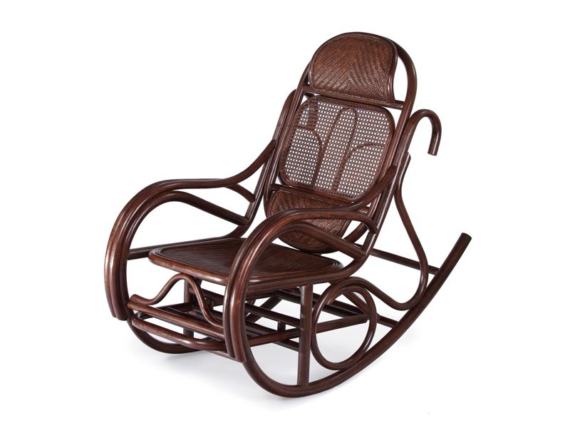кресло-качалка с выдвижной подножкой JR ALDINO - темно-коричневый