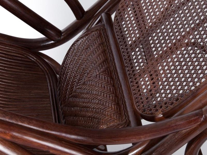 кресло-качалка с выдвижной подножкой JR ALDINO - темно-коричневый