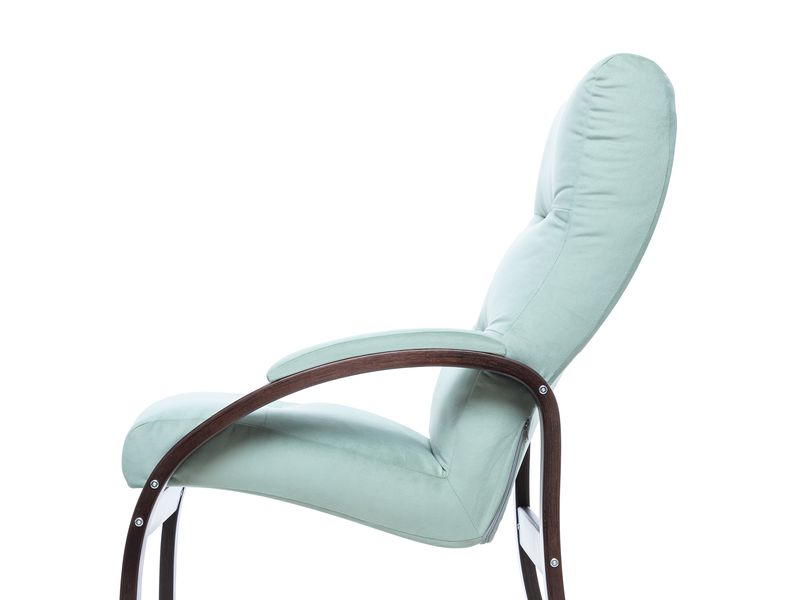 Кресло Leset Лион цвет орех текстура/велюр V14 бирюзовый