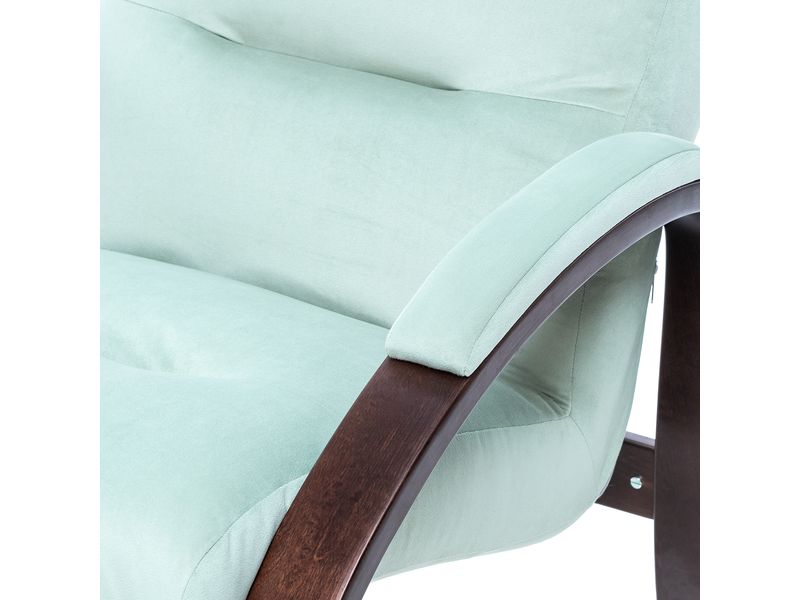 Кресло-качалка Leset Милано орех текстура велюр V14 цвет бирюзовый