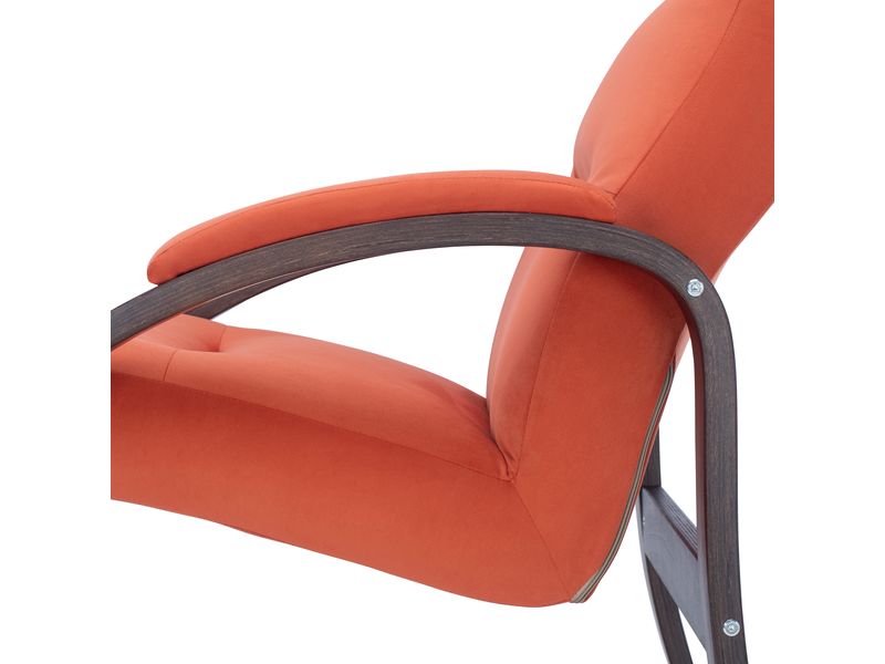 Кресло Leset Лион цвет орех текстура/велюр V39 оранжевый