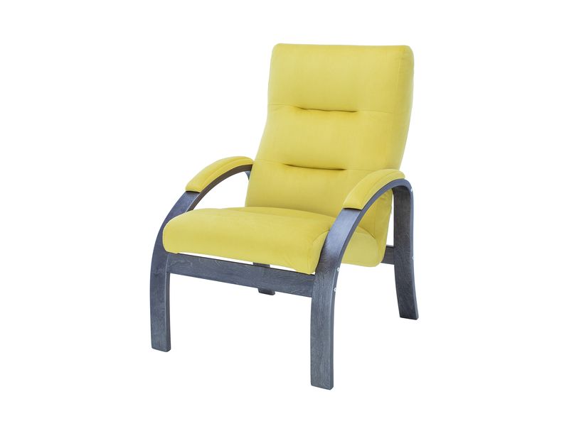 Кресло Leset Лион цвет венге текстура/велюр V28 желтый