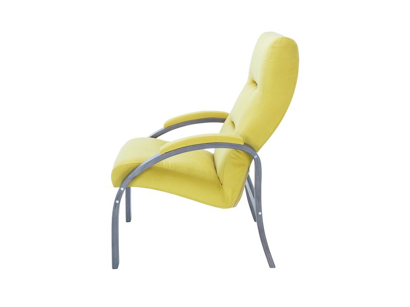 Кресло Leset Лион цвет венге текстура/велюр V28 желтый