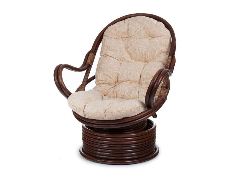 кресло качалка механическая из ротанга SMK31 Royal Rocker - цвет коричневый (brown)