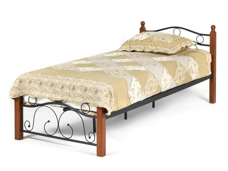 Кровать AT 803 основание из деревянных ламелей (90 см x 200 см) цвет красный дуб/черный