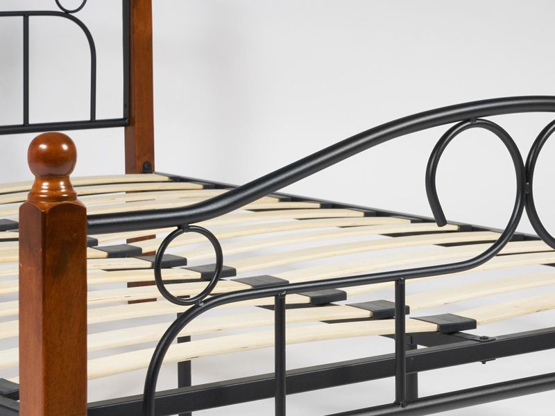 Кровать AT 808 основание из деревянных ламелей (140 см x 200 см) цвет красный дуб/черный