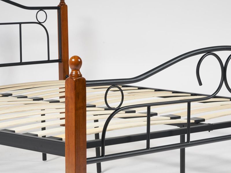 Кровать AT 808 основание из деревянных ламелей (160 см x 200 см) цвет красный дуб/черный