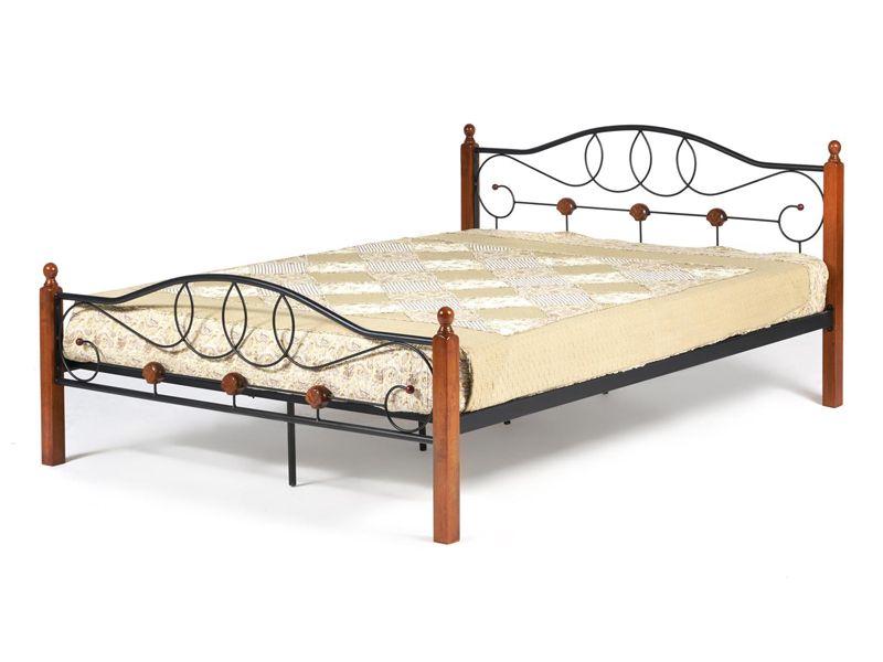 Кровать AT 822 основание из деревянных ламелей (160 см x 200 см) цвет красный дуб/черный
